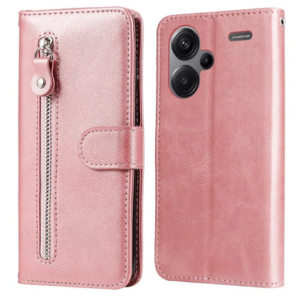 For Xiaomi Redmi Note 13 Pro+ 5G Case Stand Calf Texture Leather Cover Zipper Wallet