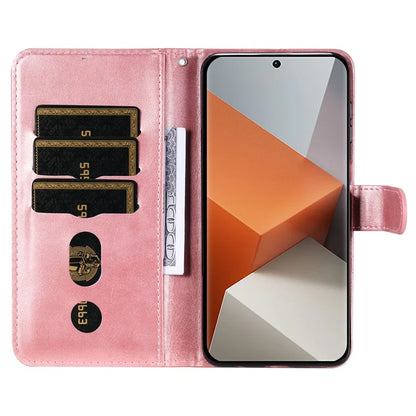For Xiaomi Redmi Note 13 Pro+ 5G Case Stand Calf Texture Leather Cover Zipper Wallet