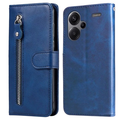 For Xiaomi Redmi Note 13 Pro+ 5G Case Stand Calf Texture Leather Cover Zipper Wallet