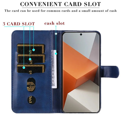 For Xiaomi Redmi Note 13 Pro+ 5G Case Stand Calf Texture Leather Cover Zipper Wallet