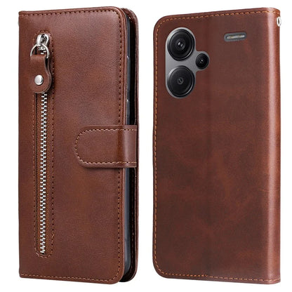 For Xiaomi Redmi Note 13 Pro+ 5G Case Stand Calf Texture Leather Cover Zipper Wallet