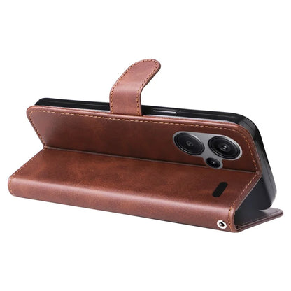 For Xiaomi Redmi Note 13 Pro+ 5G Case Stand Calf Texture Leather Cover Zipper Wallet