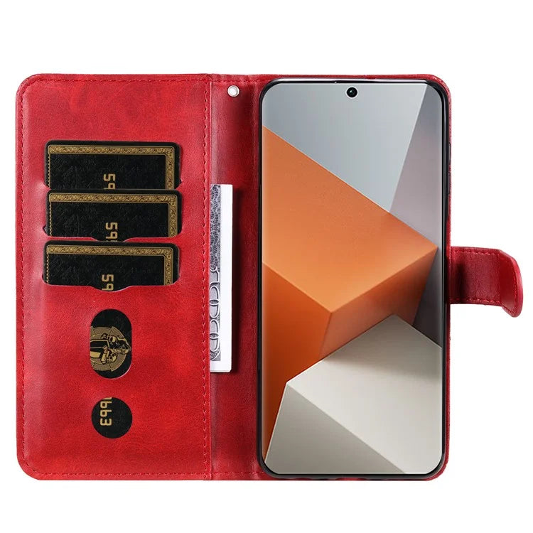 For Xiaomi Redmi Note 13 Pro+ 5G Case Stand Calf Texture Leather Cover Zipper Wallet