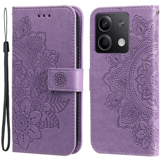 For Xiaomi Redmi Note 13 5G Case Leather Wallet Stand Cover, Blossoming Flower Printing