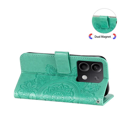 For Xiaomi Redmi Note 13 5G Case Leather Wallet Stand Cover, Blossoming Flower Printing