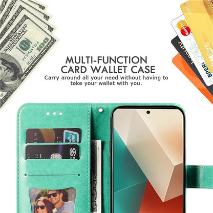 For Xiaomi Redmi Note 13 5G Case Leather Wallet Stand Cover, Blossoming Flower Printing
