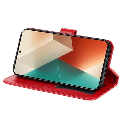 For Xiaomi Redmi Note 13 5G Case Leather Wallet Stand Cover, Blossoming Flower Printing