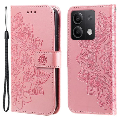For Xiaomi Redmi Note 13 5G Case Leather Wallet Stand Cover, Blossoming Flower Printing