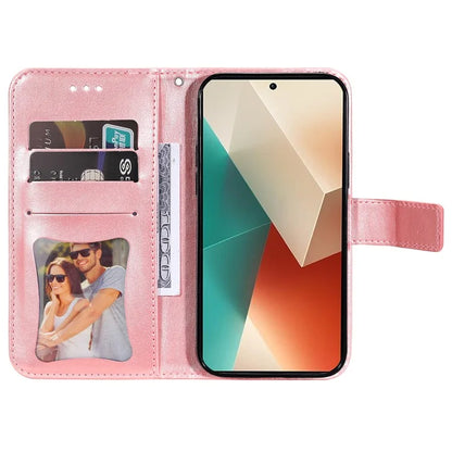 For Xiaomi Redmi Note 13 5G Case Leather Wallet Stand Cover, Blossoming Flower Printing