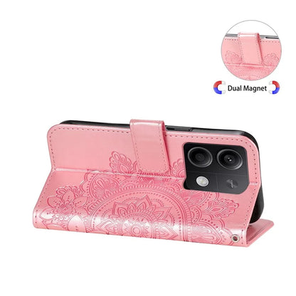 For Xiaomi Redmi Note 13 5G Case Leather Wallet Stand Cover, Blossoming Flower Printing