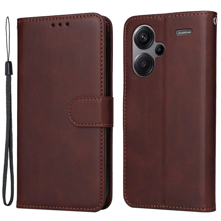 For Xiaomi Redmi Note 13 Pro+ 5G Leather Case Stand Cover Card Holder with Strap