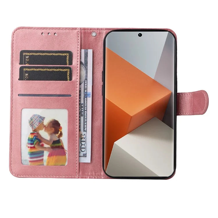 For Xiaomi Redmi Note 13 Pro+ 5G Leather Case Stand Cover Card Holder with Strap