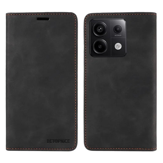 BETOPNICE 003 for Xiaomi Redmi Note 13 Pro 5G Case RFID Blocking Leather Cover with Card Holder