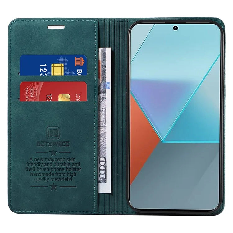 BETOPNICE 003 for Xiaomi Redmi Note 13 Pro 5G Case RFID Blocking Leather Cover with Card Holder