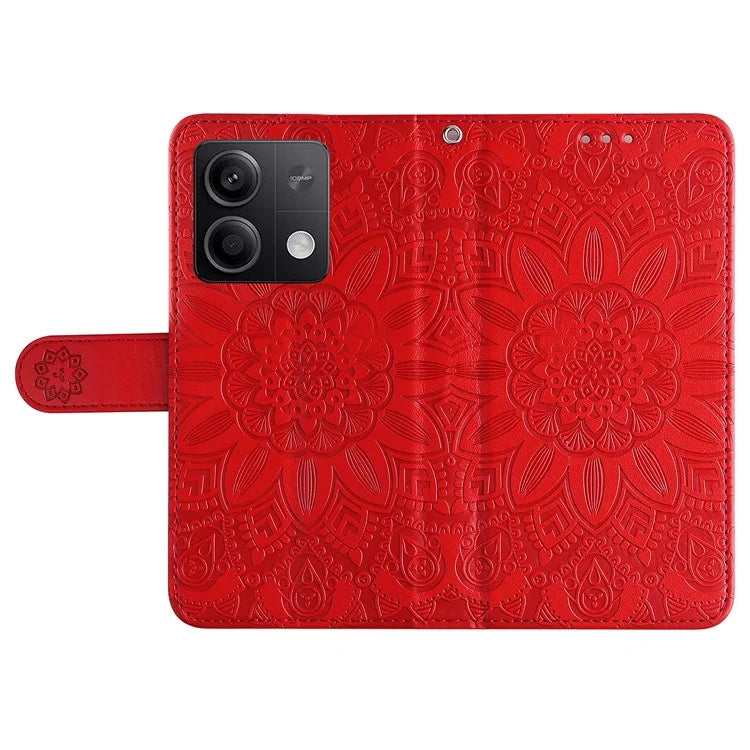 For Xiaomi Redmi Note 13 5G Case Sunflower Pattern Leather Phone Wallet Stand Cover