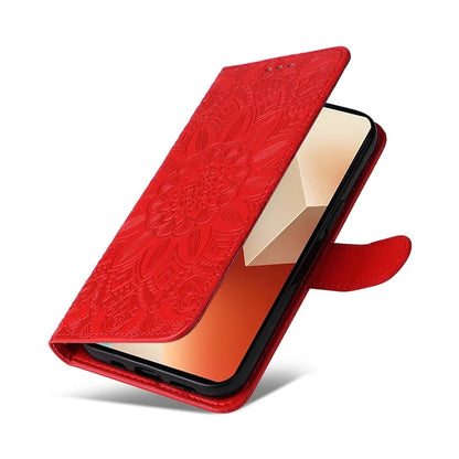 For Xiaomi Redmi Note 13 5G Case Sunflower Pattern Leather Phone Wallet Stand Cover