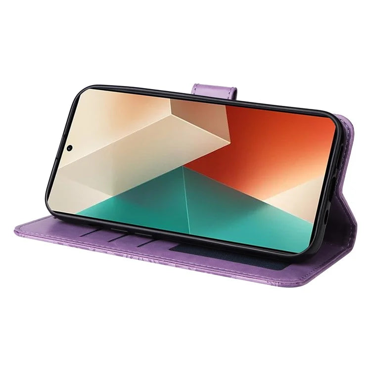 For Xiaomi Redmi Note 13 5G Case Sunflower Pattern Leather Phone Wallet Stand Cover