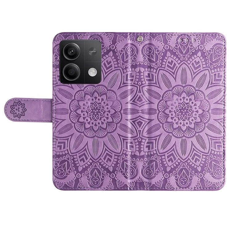 For Xiaomi Redmi Note 13 5G Case Sunflower Pattern Leather Phone Wallet Stand Cover