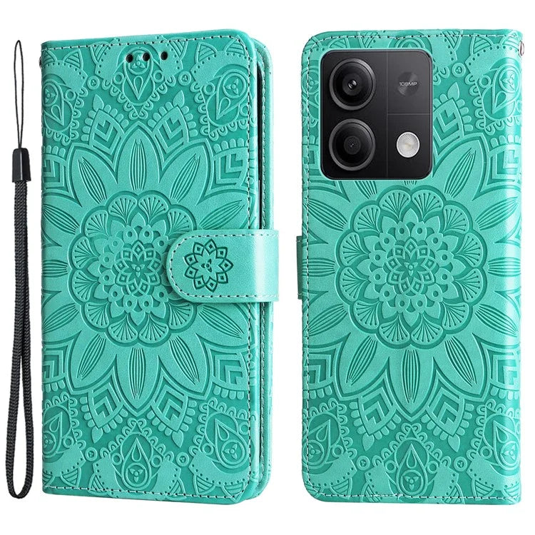 For Xiaomi Redmi Note 13 5G Case Sunflower Pattern Leather Phone Wallet Stand Cover