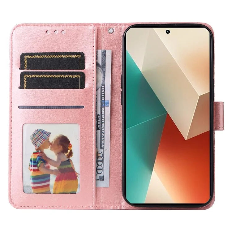 For Xiaomi Redmi Note 13 5G Case Sunflower Pattern Leather Phone Wallet Stand Cover
