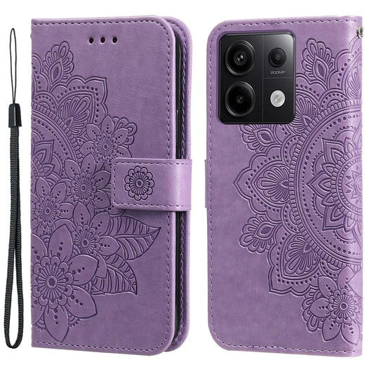 For Xiaomi Redmi Note 13 Pro 5G / Poco X6 5G Wallet Case with Strap Blossoming Flower Leather Stand Cover