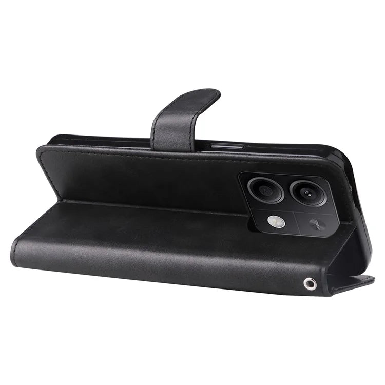 For Xiaomi Redmi Note 13 5G Leather Case Zipper Wallet Calf Texture Phone Stand Cover