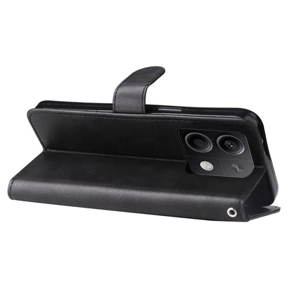 For Xiaomi Redmi Note 13 5G Leather Case Zipper Wallet Calf Texture Phone Stand Cover