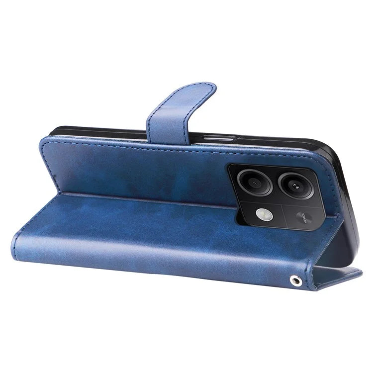 For Xiaomi Redmi Note 13 5G Leather Case Zipper Wallet Calf Texture Phone Stand Cover
