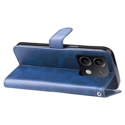 For Xiaomi Redmi Note 13 5G Leather Case Zipper Wallet Calf Texture Phone Stand Cover
