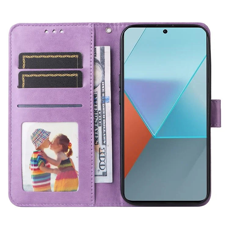 For Xiaomi Redmi Note 13 Pro 5G / Poco X6 5G Wallet Case with Strap Leather Phone Cover Stand