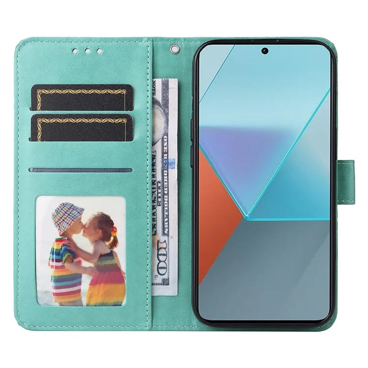 For Xiaomi Redmi Note 13 Pro 5G / Poco X6 5G Wallet Case with Strap Leather Phone Cover Stand