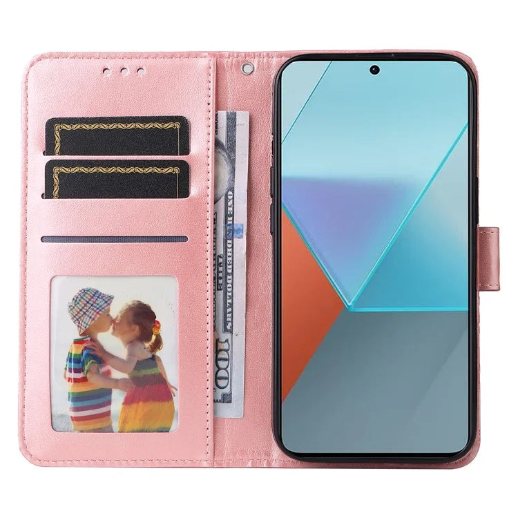 For Xiaomi Redmi Note 13 Pro 5G / Poco X6 5G Wallet Case with Strap Leather Phone Cover Stand