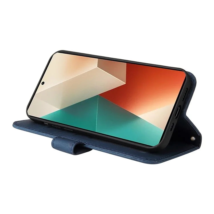 For Xiaomi Redmi Note 13 5G Case Skin-Feel Leather Phone Wallet Stand Cover