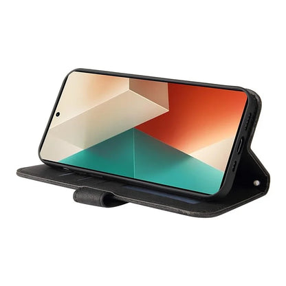 For Xiaomi Redmi Note 13 5G Case Skin-Feel Leather Phone Wallet Stand Cover