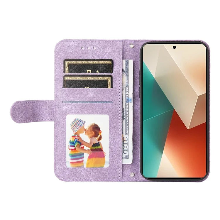 For Xiaomi Redmi Note 13 5G Case Skin-Feel Leather Phone Wallet Stand Cover