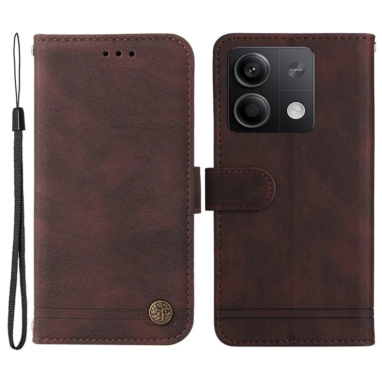 For Xiaomi Redmi Note 13 5G Case Skin-Feel Leather Phone Wallet Stand Cover