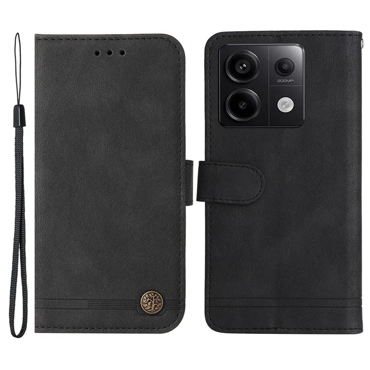 For Xiaomi Redmi Note 13 Pro 5G / Poco X6 5G Leather Case with Strap Phone Wallet Stand Cover