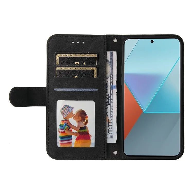 For Xiaomi Redmi Note 13 Pro 5G / Poco X6 5G Leather Case with Strap Phone Wallet Stand Cover