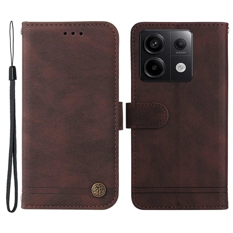 For Xiaomi Redmi Note 13 Pro 5G / Poco X6 5G Leather Case with Strap Phone Wallet Stand Cover