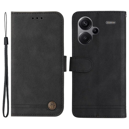 For Xiaomi Redmi Note 13 Pro+ 5G Wallet Case Skin-touch Leather Phone Cover with Strap