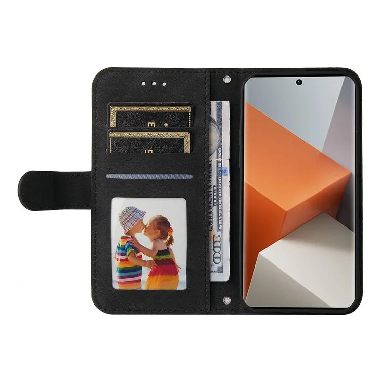For Xiaomi Redmi Note 13 Pro+ 5G Wallet Case Skin-touch Leather Phone Cover with Strap