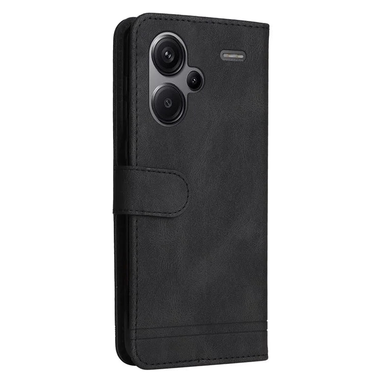 For Xiaomi Redmi Note 13 Pro+ 5G Wallet Case Skin-touch Leather Phone Cover with Strap