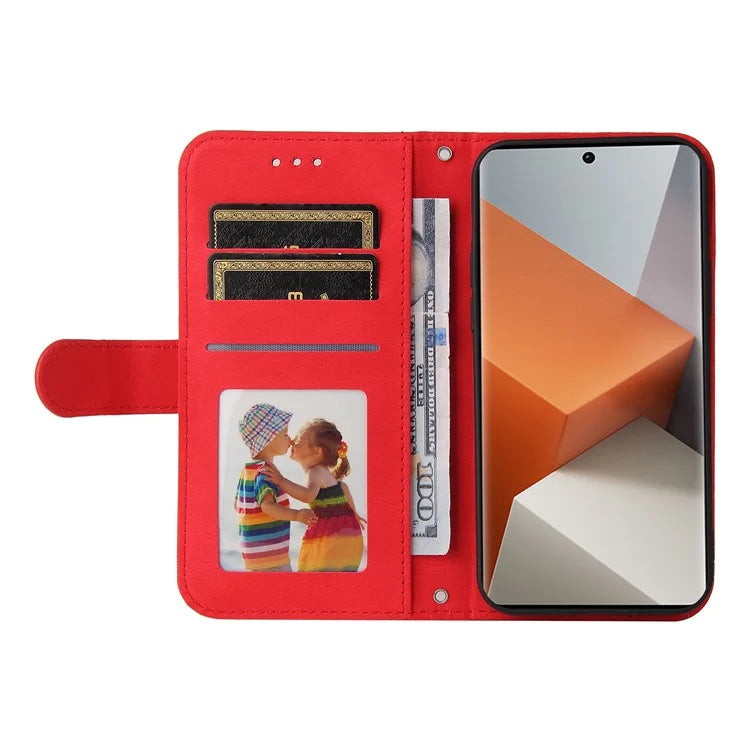 For Xiaomi Redmi Note 13 Pro+ 5G Wallet Case Skin-touch Leather Phone Cover with Strap