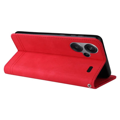 For Xiaomi Redmi Note 13 Pro+ 5G Wallet Case Skin-touch Leather Phone Cover with Strap