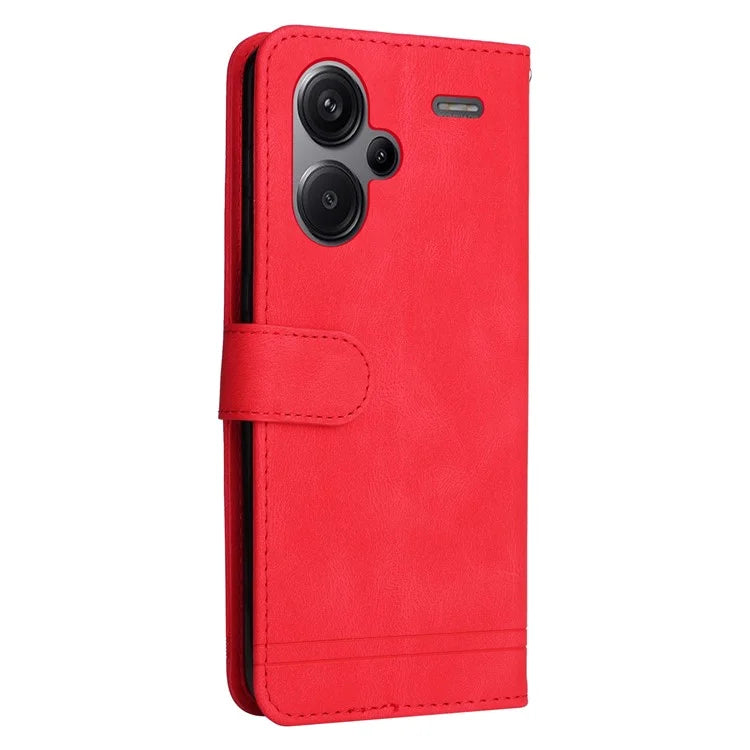 For Xiaomi Redmi Note 13 Pro+ 5G Wallet Case Skin-touch Leather Phone Cover with Strap