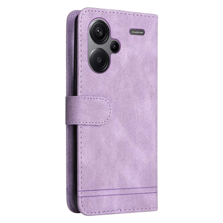 For Xiaomi Redmi Note 13 Pro+ 5G Wallet Case Skin-touch Leather Phone Cover with Strap