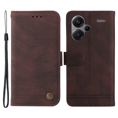 For Xiaomi Redmi Note 13 Pro+ 5G Wallet Case Skin-touch Leather Phone Cover with Strap