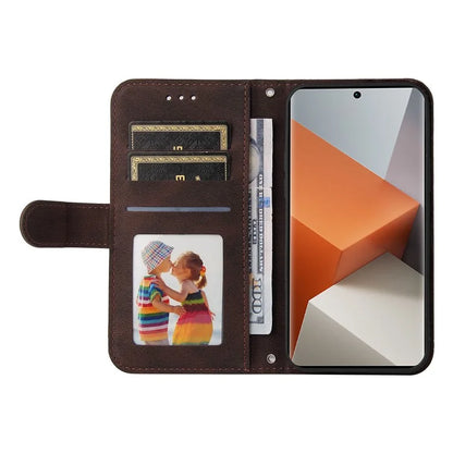 For Xiaomi Redmi Note 13 Pro+ 5G Wallet Case Skin-touch Leather Phone Cover with Strap