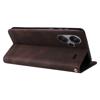 For Xiaomi Redmi Note 13 Pro+ 5G Wallet Case Skin-touch Leather Phone Cover with Strap
