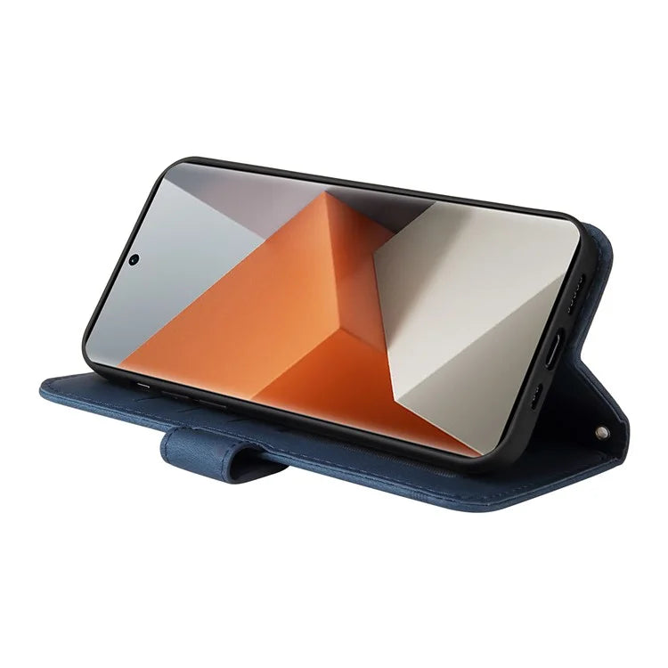 For Xiaomi Redmi Note 13 Pro+ 5G Wallet Case Skin-touch Leather Phone Cover with Strap